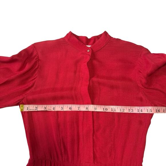 & Other Stories Frill Hem Red Long Sleeve Dress - Picture 12 of 14